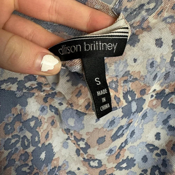 Allison Brittney floral wrap maxi dress belted short sleeve lined size small J30 - Picture 6 of 7